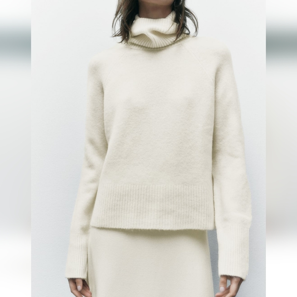 Zara Cream Turtleneck Sweater
